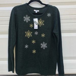 Snowflake Print Sweater